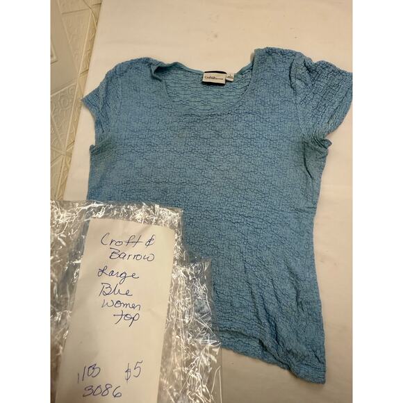 Croft & Barrow top Women's Large blue blouse - Picture 2 of 11